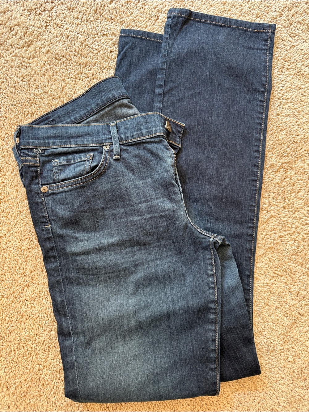 Citizens Of Humanity “Ava” Dark Blue low rise Straight Leg Jeans